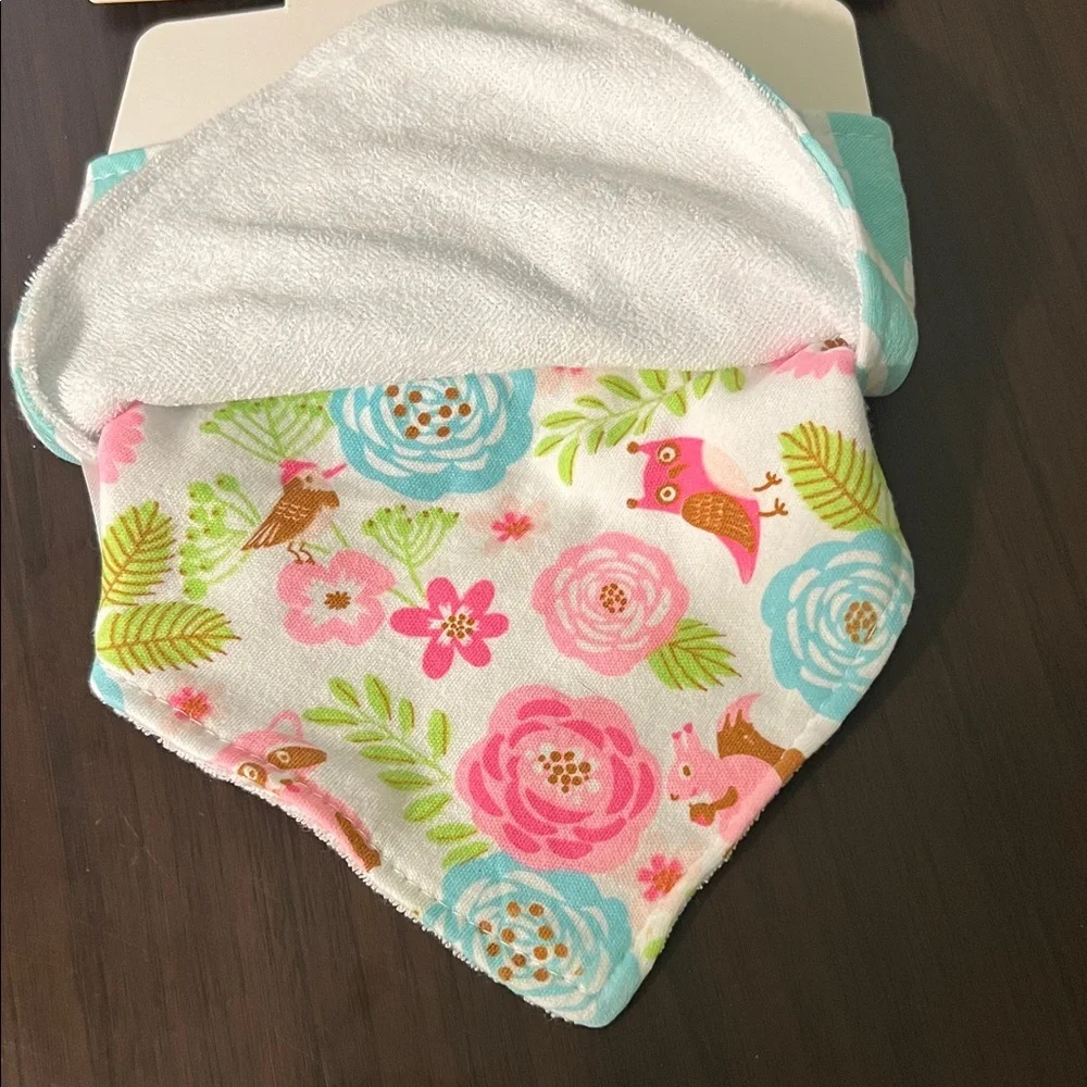 NWT Bandana Bibs - Aqua and White